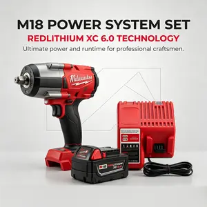 Milwaukee M18 FMTIWF12 18V 1000Nm Cordless High-Torque Impact Drill Tool Kit, 1/2" Brushless Impact Wrench, Rubber Grip Power Tools for Auto Repair, Pressure Washer Maintenance, Tool Box & Garage Use