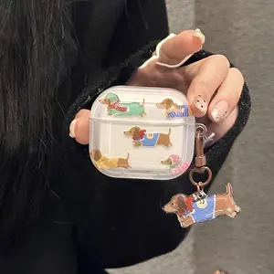 Cute Cartoon Dog Design Silicone Case for AirPods 1/2/3/4/pro/pro 2, Lightweight Anti-Slip Scratch Resistant, Soft Durable Earphone Protective Cover