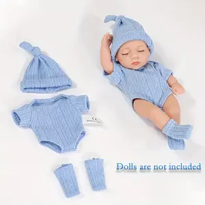 YeezWood Mini Reborn Baby Doll Clothes-4 Styles Adorable Mini Palm Rebor Doll Clothes(none Doll), 1 Set Of Clothes For Reborn Doll, Baby Doll Clothing DIY, Toy Doll Accessories, Doll Clothes Outfit, Lifelike Doll Clothing, Suitable for 7.8-inch Dolls