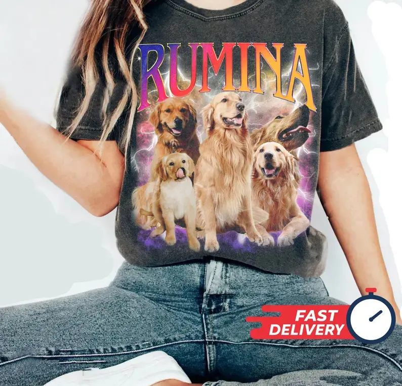 Custom Dog TShirt, Retro Dog Shirt, Personalized Pet Shirt, 90s shirt, Women Tee