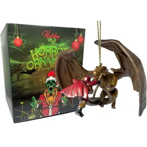 'Roll for Initiative' Dragon & Wizard Christmas Ornament Dungeon Boss Tree Decorations by Holiday Chills