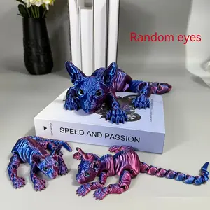 3D Printed Sphinx Cat Statue with Realistic Eyes, Home Desktop Decor, Indoor Outdoor Multi-Functional Decoration, Decorative Fidget Figurine, No Power Required