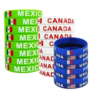 2026 World Cup commemorative silicone bracelet Mexico flag wristband bracelet