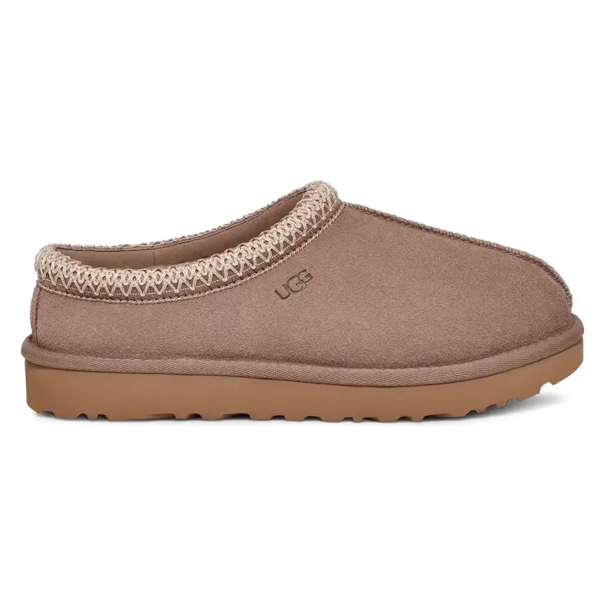 UGG Women's Tasman Suede Slipper Shoe, Casual Footwear with a Textured Top and Iconic Braid for Everyday Wear, Slide, Caribou