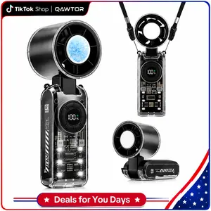 Qawtor 5-in-1 Portable Refrigeration Handheld Turbo Fan, Semiconductor Cooling 16°C Personal Fan,3600mAh Battery Operated,Up to 12 Working Hours, LED Power Display, 199 Wind Speeds, Quiet Pocket Fan for Travel, Outdoor Sports, Summer, summervibes