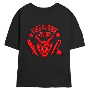 Junior's Stranger Things Red Glow Hellfire Club Logo T-Shirt