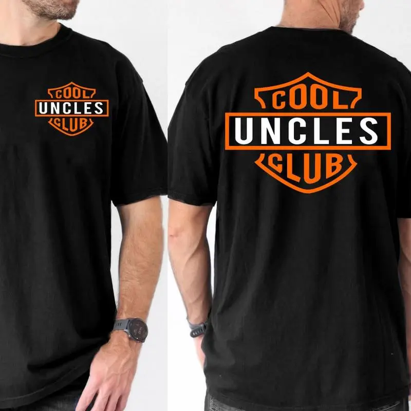 Cool Uncle's Club 2-Sided Unisex Cotton Streetwear T-Shirt - Full Color, Full Size, Short-Sleeve Men's & Women's Top, Shortsleeve, Crewneck, Print, Casual, Round Neck, Chinese New Year