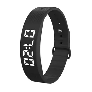 LED Digital Alarm Clock Watch Waterproof Snooze-proof Alarm Bracelet Adjustable with Running Pedometer Fitness Wristbands Wearable Devices Wearable