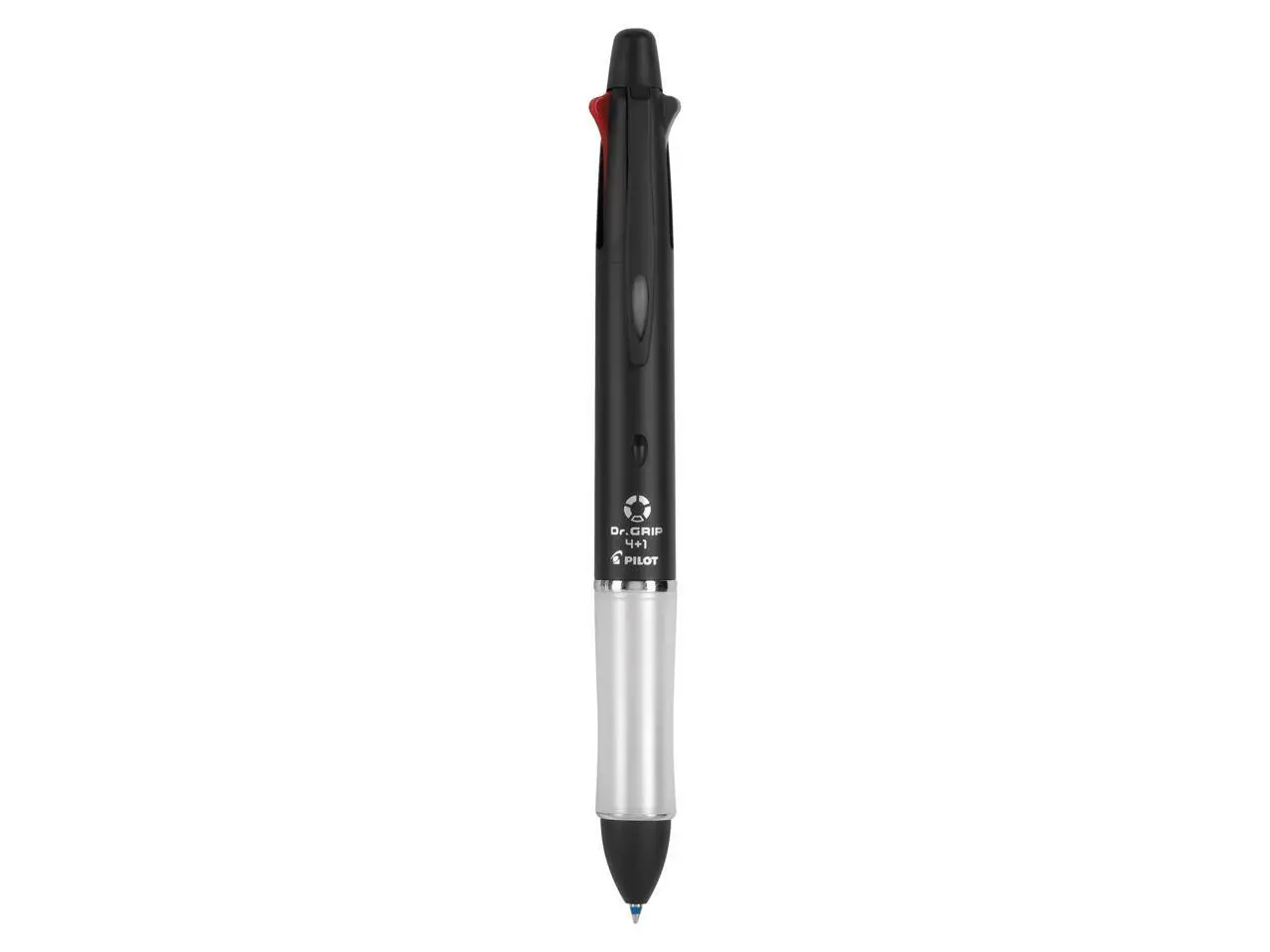 Pilot Dr. Grip 4 + 1 Multi-Function Pen/Pencil 4 Assorted Inks Black Barrel