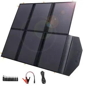 Flex Solar 60W Foldable Solar Panel | Portable & Lightweight for Outdoor, Camping & Emergency | Solar Charger with QC 3.0 & Type-C PD Ports, High Efficiency for Phones, Tablets & Laptops