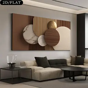 1 Piece Modern Abstract Wooden Frame Canvas Wall Decoration - Neutral Tones / Large Multiple Spheres Overlapping Rectangular Panels, Suitable for Living Room, Bedroom, Home Office - Minimalist Neutral Tone Decoration, 2D Graphic Design city art