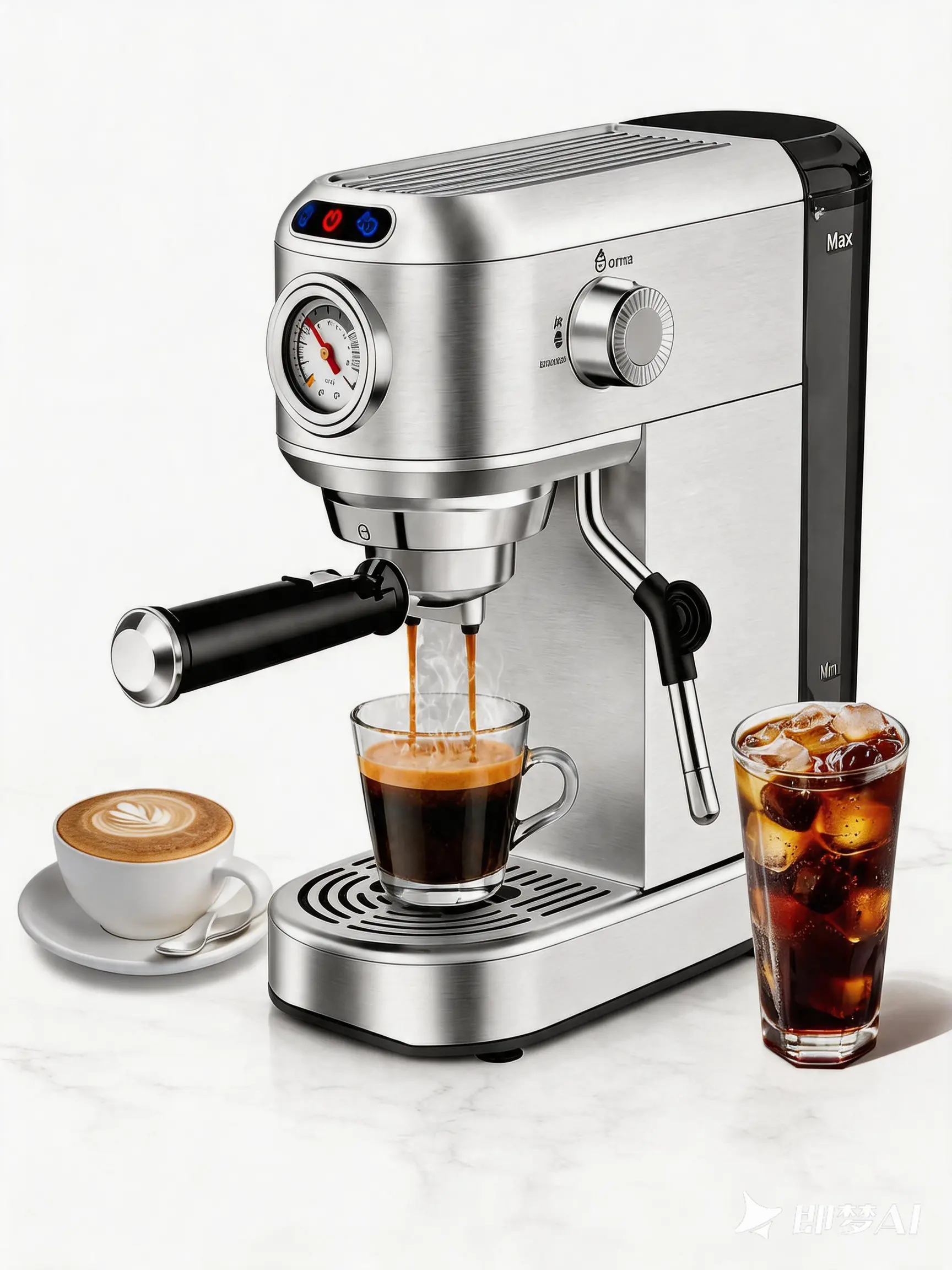 Stainless Steel 20-Bar Professional Espresso Machine - 1450W Fast-Heating Compact Home Coffee Maker with Steam Wand, Drip Tray, Ideal for Latte at Home, Mother’s Day, Holidays, Birthdays, Coffee Bar Use, Silver, Silky Milk Foam