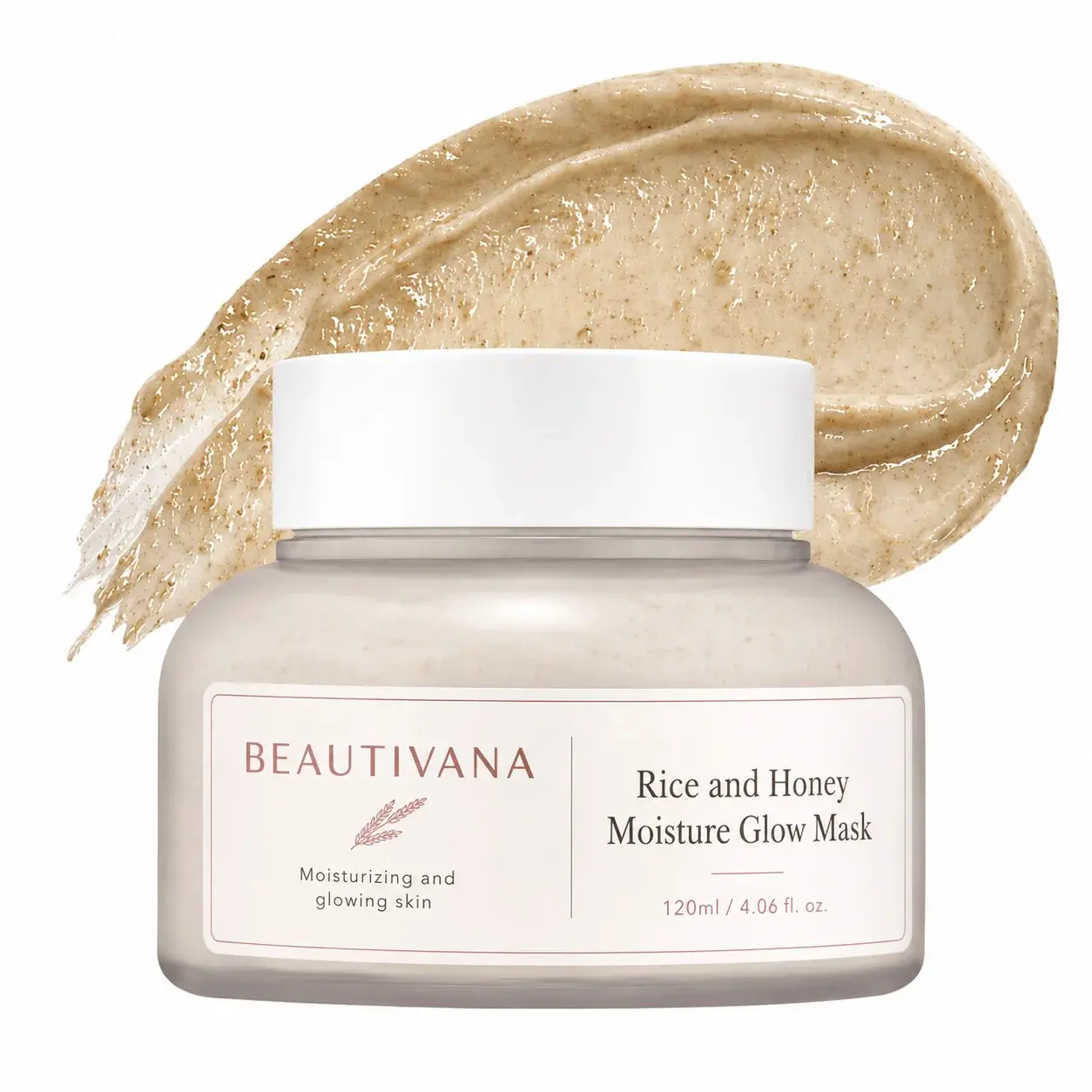 Rice and Honey Moisturizer Face Mask, 120ml Unisex Hydrating Treatment for All Skin Types, Glowing Complexion, Facial Use