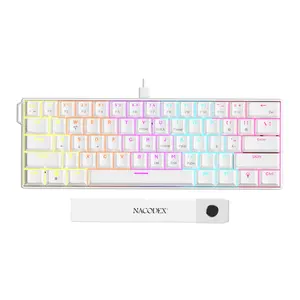 AJAZZ NK61 Gaming Mechanical Keyboard, E-Sports 61-Key Layout, Hot-Swappable Sockets, Mixed RGB Lighting, DIY Wired Version