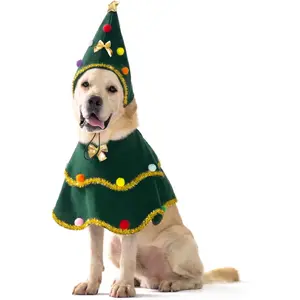 Dog Christmas Costume Cute Christmas Tree Shape Pet Dog Costume Christmas Costume Suitable for Medium and Large Dogs Green Size L goose costume Santa Claus Cheongsam Party Dress
