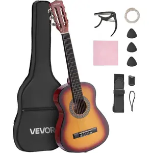 VEVOR Acoustic Guitar, Classical Guitar Starter Kit for Beginners, with Nylon Strings, Basswood Guitar, for Kids Adults Girls Boys StudentsVEVOR Super Brand Day