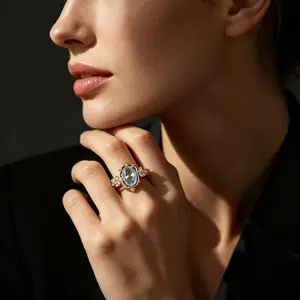 TEMU Cross-Border Hot Seller Teardrop Zirconia Ring |   Minimalist & Versatile, Euro-American Fashion, Light Luxury Band, Elegant Gift
