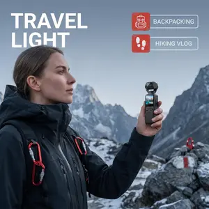 KEPEAK 2.7K Pocket Camera, 180° Swivel, 150° Ultra Wide Lens, Image Stabilization, WiFi & App Control, Loop Recording, 2000mAh Battery, 6H Run Time