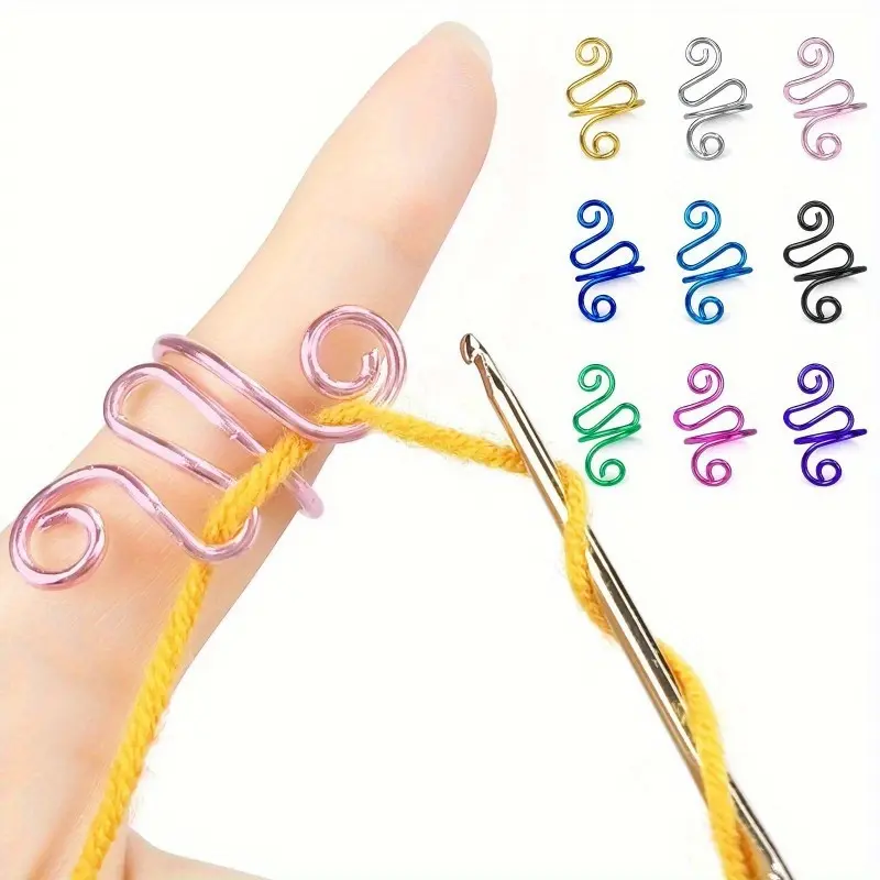 5/ 10pcs Adjustable Crochet Loop Rings, Metal Knitting Tension Rings for Crafting - Perfect Gift for Crochet Enthusiasts, Sizes 7-11