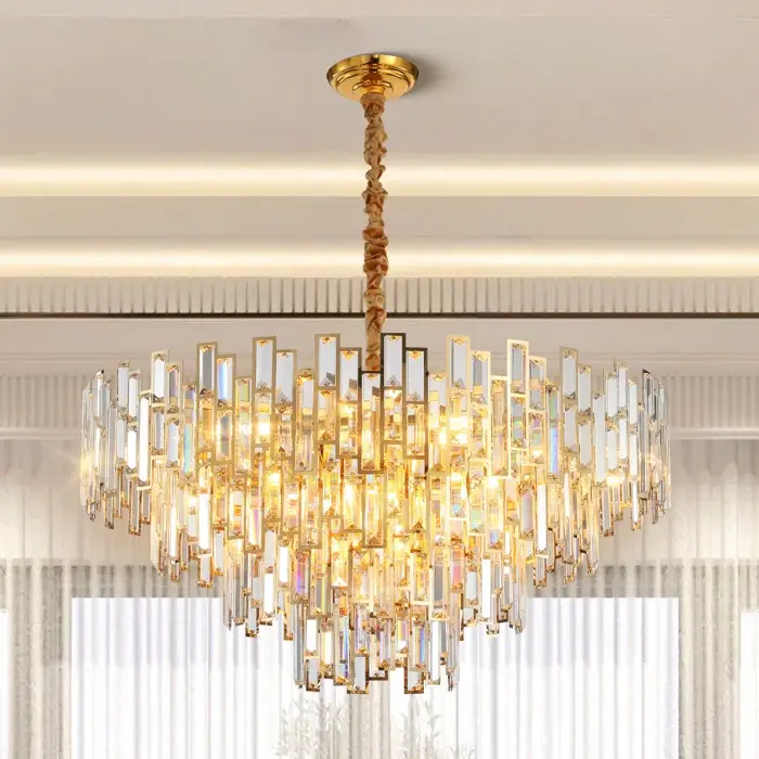 Crystal Chandelier Light Fixture, Luxury Round Chandeliers