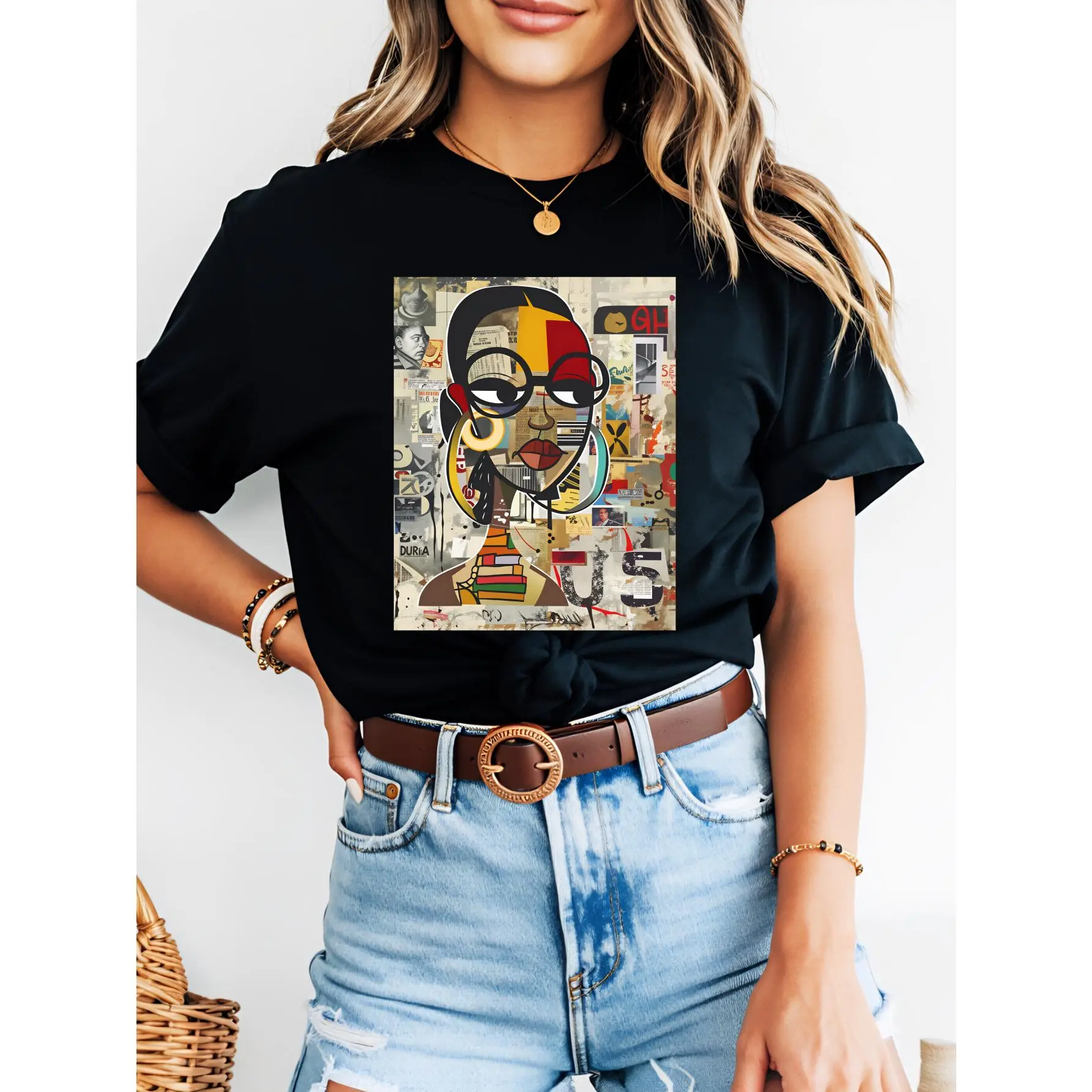 Abstract Graffiti Black Woman T-Shirt,Black History Gift, American History