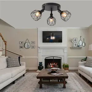 American Industrial Style Three-Light Creative Bedroom Study Living Room Hallway Staircase Entrance Ceiling Light Fixture