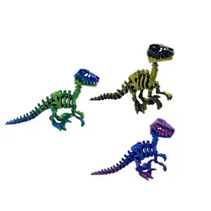 3pcs 5pcs Dinosaur Raptor Figurines with Articulated Joints, Articulating Animal Figurines, Ideal for Home Decoration and Office Desk Accessories, Perfect for Halloween, Christmas, and Birthday Gifts