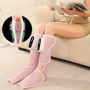 Cordless Leg Massager Air Compression Massager with Heat Thigh Knee Calf Massager with 3 Modes Adjustable Wrap for Muscle Relaxation