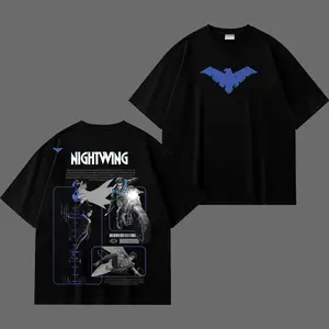 Nightwing Inspired Vintage Comic Superhero Graphic T-Shirt Retro Gotham Vigilante Streetwear Tee Cotton Oversized Comic Fan Shirt Unisex Casual Superhero Streetwear Gift