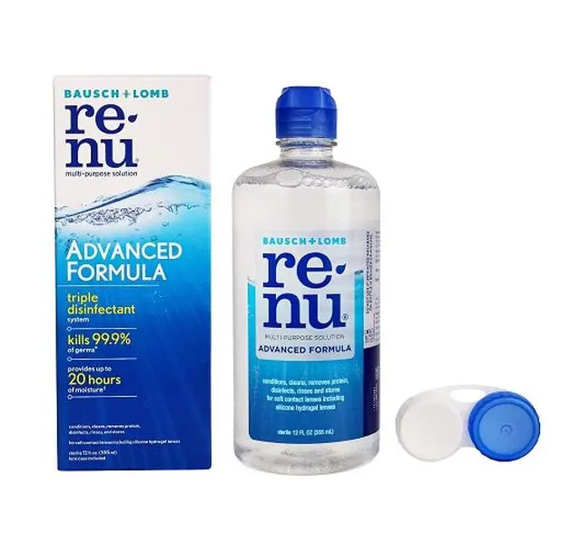 Renu Contact Lens Solution, Advanced Formula, Multi-Purpose Solution with Lens Case, Gently Cleans, Disinfects, Moisturizes & Hydrates Soft Lenses for All-Day Comfort, 12 Fl Oz