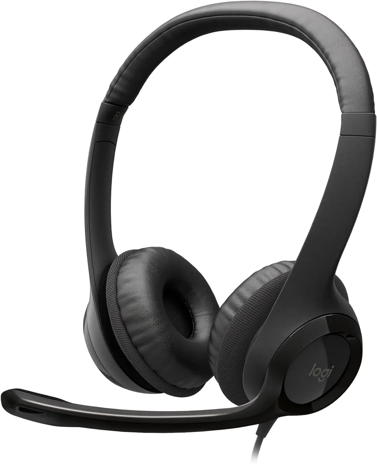 Logitech ClearChat H390 Wired Headset with Cable, Digital Audio, Plush Ear Pads & Boom Noise-Canceling Microphone (USB, Headphone with Mic)