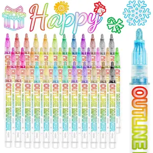 Stocking Stuffers for  Teens, 36 count Shimmer Markers Outline Markers, Gifts for 4-12 Year Old Girls, Glitter Metallic Outline Markers for  Arts Crafts Christmas Gifts for Teenagers Girls