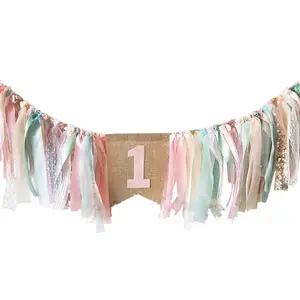 Baby Birthday Decoration - 1st Birthday Baby High Chair Banner Chair Tutu Skirt Decoration for Birthday Party Supplies