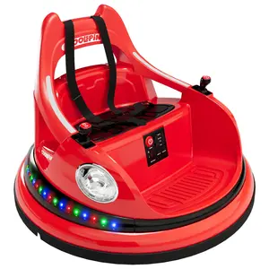 Ride on Bumper Car for Toddlers,12V Battery Cars for Kids W/Parent Remote,2-Speed,2 Driving Mode,360°Spin, Electric Bumping Car with Music & Lights-Red