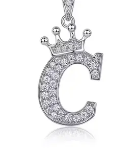Iced-Out Initial Letter Pendant - Personalized A-Z Moissanite Necklace