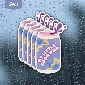5Pcs "My Little Soda Pop" Cute Soda Can Waterproof Vinyl Sticker, Pastel Retro Soft Drink Self-Adhesive Decal, Decorative Stickers, Suitable For Water Bottles, Laptops, Journals, Ideal For Soda Lovers, Pastel Aesthetic Fans And Cute Style Enthusiasts