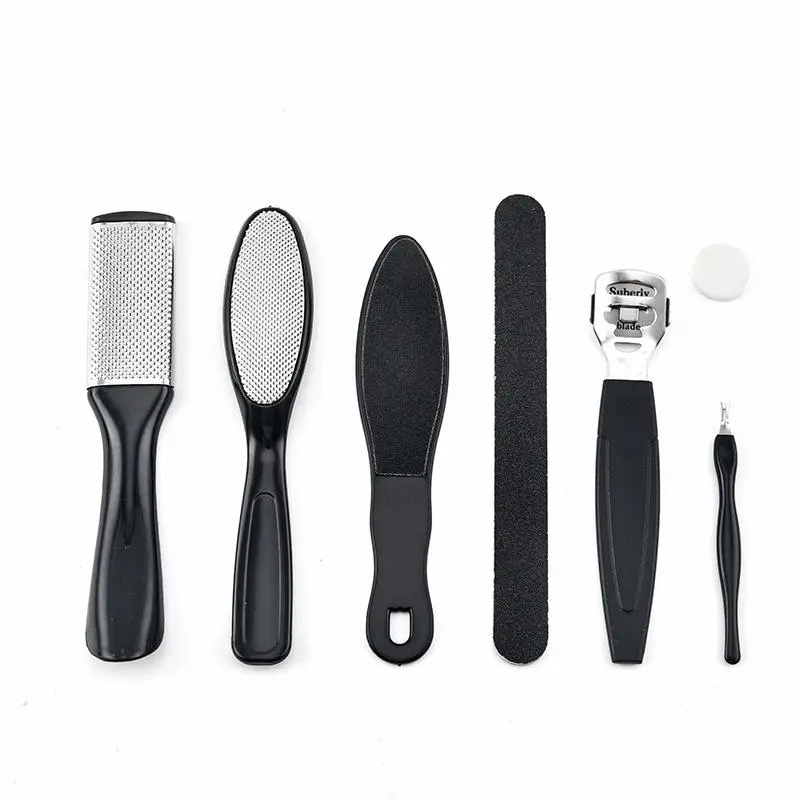 Professional Nail Care Nail Art Manicure Pedicure Tool Kit Set, Nail Tech Supplies, 7 in 1 Professional Foot & Nail Skin Care Tools, Foot Care Products, Callus Remover, Foot Scraper, Foot Rasp, Nail File, Cuticle Pusher