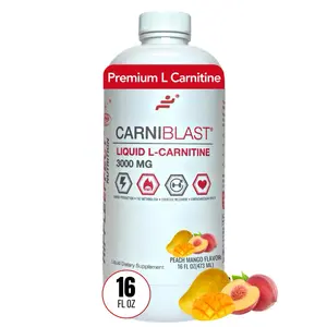 Bricker Labs CARNIBLAST Liquid L-Carnitine 3000mg Carnipure Formula Metabolic Support Supplement Peach Mango Flavor 16 fl oz - Dietary, Healthcare