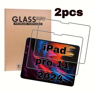 2-Pack Tempered Glass Protector for iPad Pro 11 Inch, Anti-Fingerprint, Scratch-Resistant, Shatterproof, HD Clarity Tablet Screen Guard