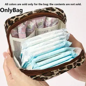 Portable Sanitary Pouch - Cute & Minimalist Pad Holder with Bow Design, Multi-Compartment Organizer for Coins & Lipsticks, Checkered Pattern, Multiple Colors Available, Travel-Friendly Cosmetic Bag, Makeup Organizer Pouch