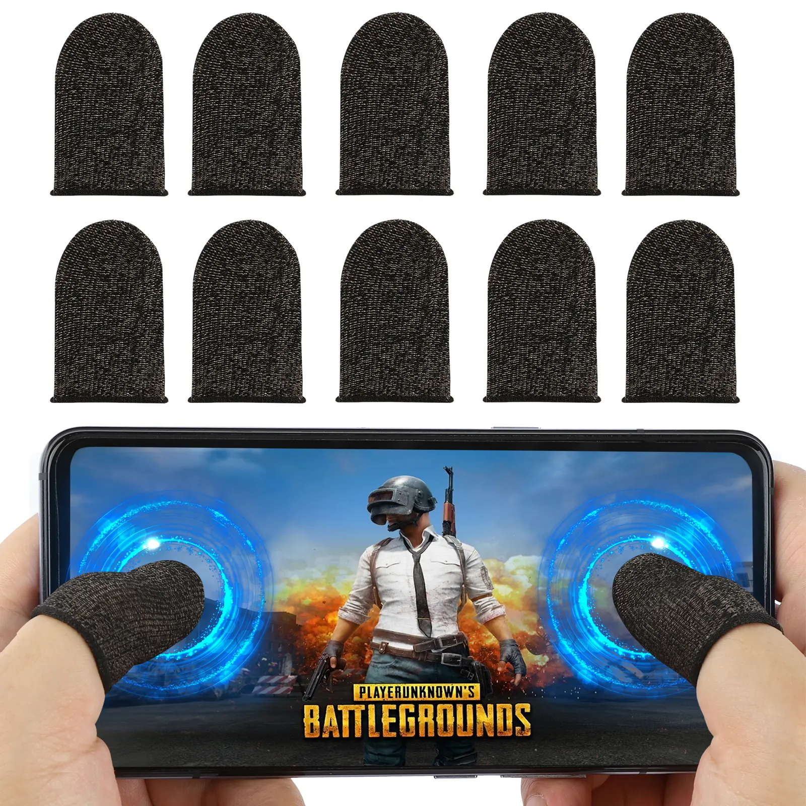 10 Pcs Screen PUBG Gaming Finger Sleeve Game Controller Mobile Sweatproof Gloves 10 Pcs Screen PUBG Gaming Finger Sleeve Game Controller Mobile Sweatproof Gloves