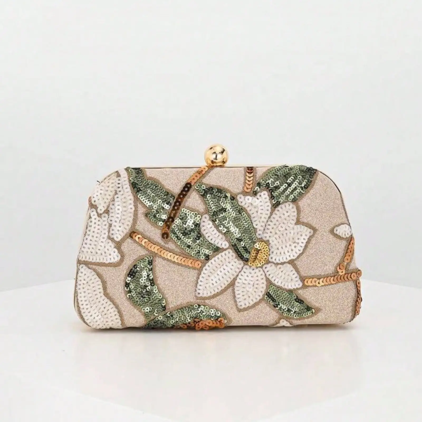 Elegant Shiny Multicolor Leaf & Floral Patchwork Crossbody Clutch , Vintage Chain Strap Shoulder Crossbody Evening Bag, Mini Square Box Handbag, Bridal Purse, Suitable for Party Girls, Brides, College Students, Young Professionals