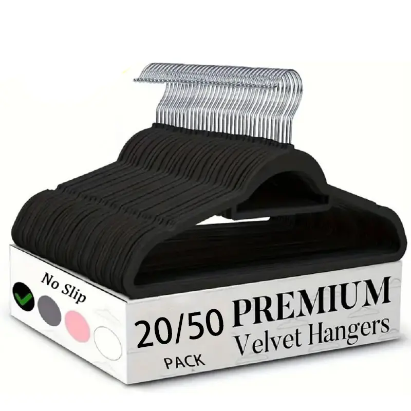 20/50 Pack Premium Velvet Hangers, Non-Slip, Deluxe Slimline Suit Hangers Space Optimized, Maximize Closet Space for Closet Space Saving Clothing & Closet Storage, for Winter Coats & Knitwear
