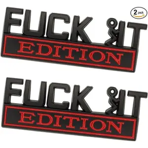 2 Pack Bigger Fuck IT Edition Emblem Funny Metal Badge Decal Car Truck