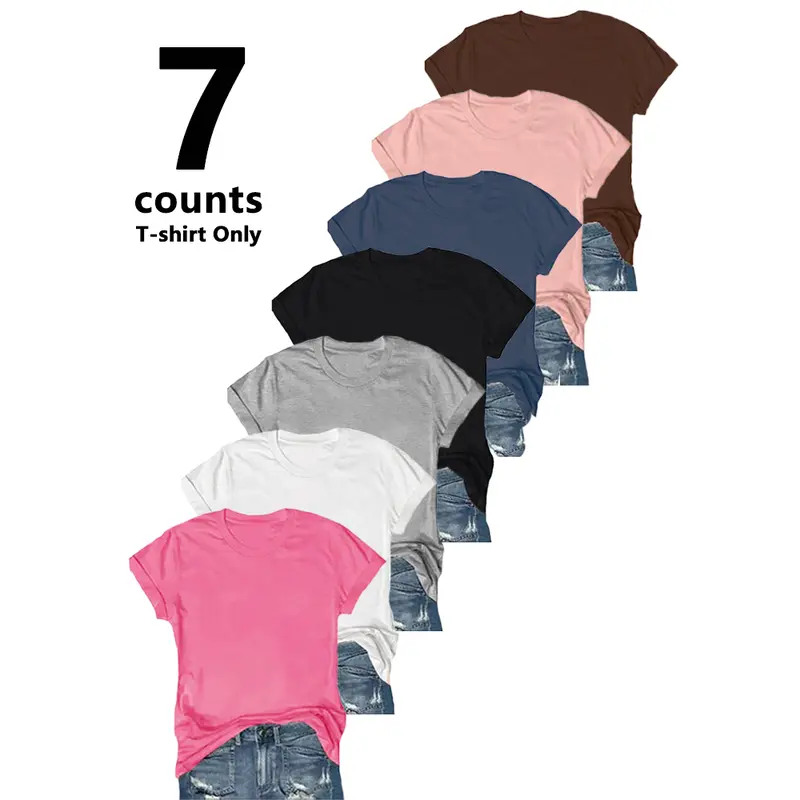 【Limited Time Deal】Women's Oversized Casual Short-Sleeve Solid Round-Neck Tshirt - Soft, Breathable Basic Top (Tshirt Only) for Everyday Wear, Streetwear, Tops for Women, Shirts for Women