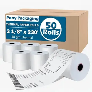 3 1/8" x 230' Thermal Paper POS Receipt Paper Rolls BPA Free 50 Rolls