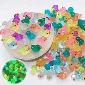 Glowing Duck Ornament, 1 Set Luminous Duck Design Decoration Craft, DIY Resin Accessories, Fish Tank Landscaping Duckling