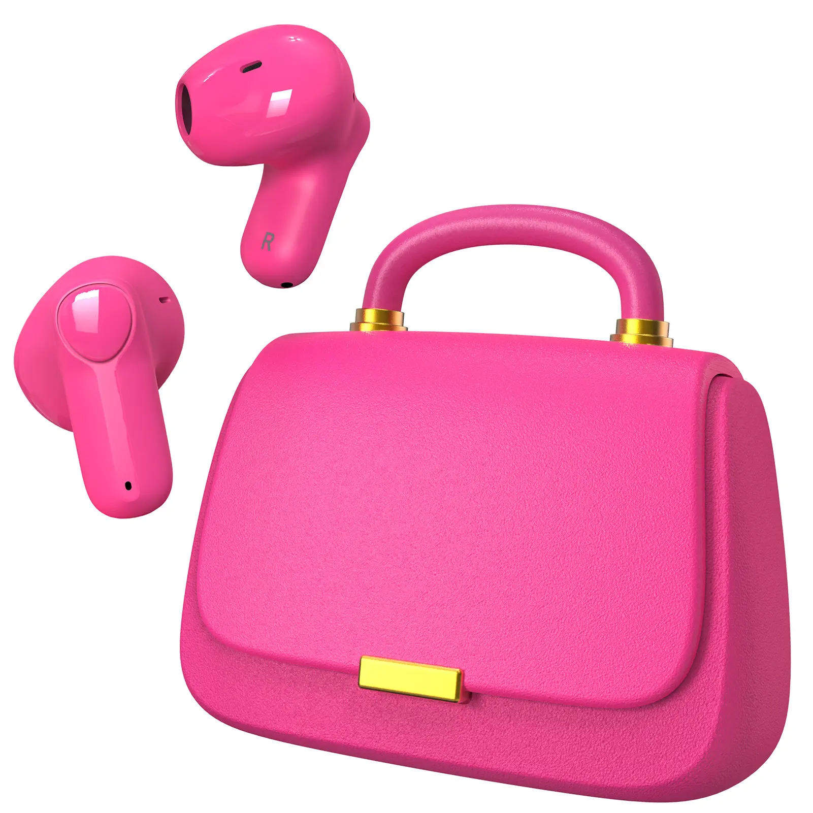 Ear Buds, Bluetooth 5.3 In-Ear headphones, 13mm Drivers deliver Premium Sound Earphones, 22H Playtime True wireless Earbuds with Unique Mini HandBag Charging Case, Perfect for Fashion-Forward Women, Teens Audio Headset