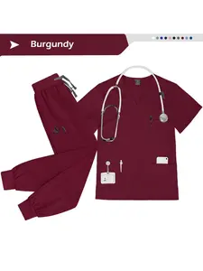 Men’s Breathable Scrubbing Nurse Set Pet Shop Beauty Care Uniform Veterinary Doctor Workwear Top Pants
