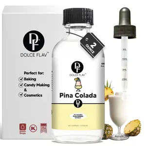 Dolce Flav Pina Colada Flavoring Oil-Soluble Extract 2 oz - Natural Coconut Pineapple Blend for Baking Candy Cosmetics